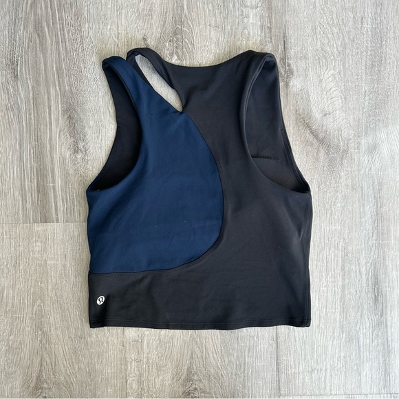 Lululemon Nulu Asymmetrical Yoga Tank Top, B/C Cup Black and Navy size 4 - Picture 6 of 7
